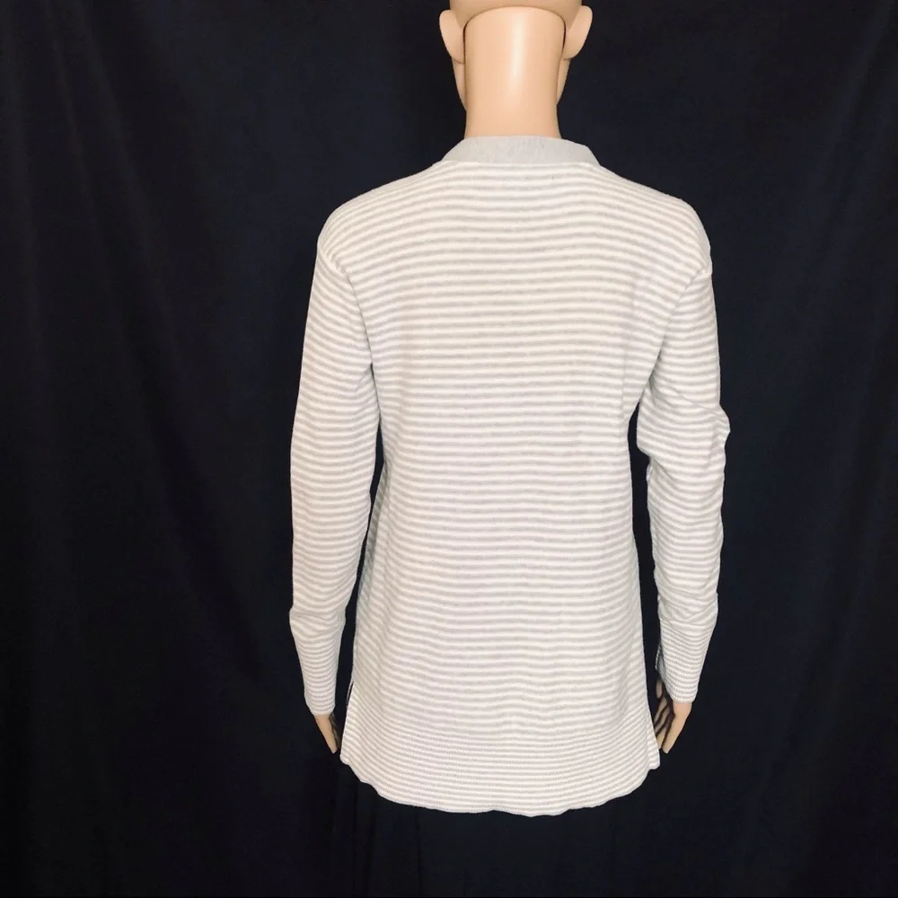 Tommy Hilfiger Striped V-Neck Sweater Grey Size S